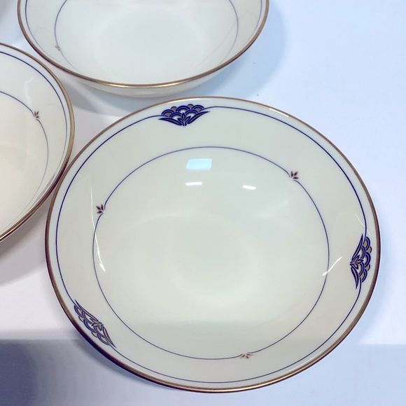 Vtg 4 GORHAM CHINA Florentine Lapis Fruit Dessert Small Bowl 4.25” x 1.5” HTF - Picture 5 of 9